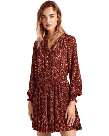VESTIDO PLISADO BOHO PEPE JEANS ROJO - MODELO PL953422 ROJO