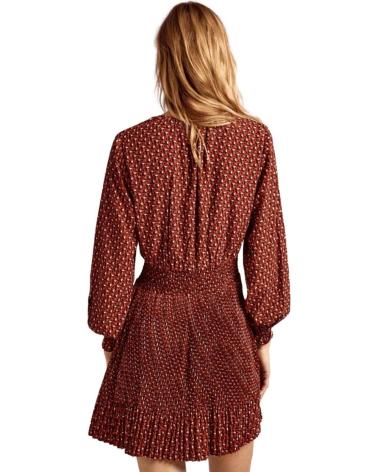 PEPE JEANS PLISSIERTES BOHO-KLEID ROT - MODELL PL953422 ROJO