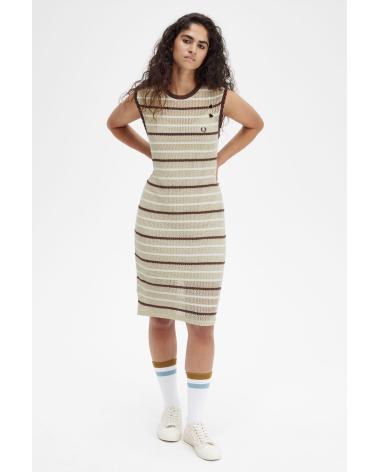 FRED PERRY SLEEVELESS KNIT DRESS SD7117 BEIGE BEIGE