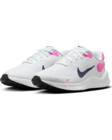 NIKE BASKETS REVOLUTION 7 FB7689 BLANCHES AVEC DÉTAILS ROSES ET BLEUS ROSA