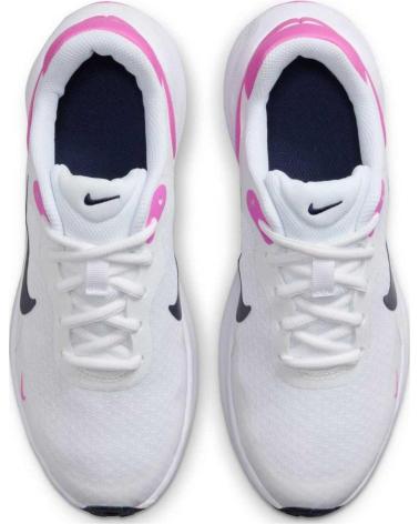 NIKE BASKETS REVOLUTION 7 FB7689 BLANCHES AVEC DÉTAILS ROSES ET BLEUS ROSA