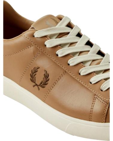 SNEAKERS PELLE FRED PERRY SPENCER B4334 MARRONE - FRED PERRY MARRóN
