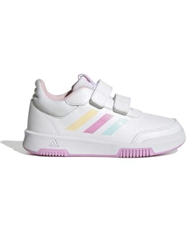 ADIDAS TENSAUR SPORT 2.0 CF K GW6453 - SCARPE DA GINNASTICA BIANCHE CON CHIUSURA A STRAPPO E DETTAGLI PASTELLO BLANCO
