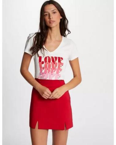 MORGAN T-SHIRT MANGA CURTA 251-DAMOUR BRANCA COM ESTAMPA 'LOVE' BLANCO