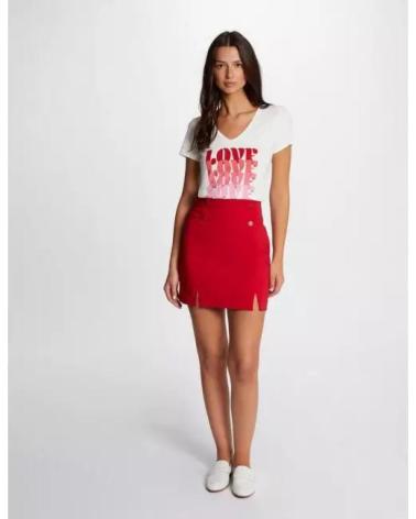 MORGAN T-SHIRT MANGA CURTA 251-DAMOUR BRANCA COM ESTAMPA 'LOVE' BLANCO