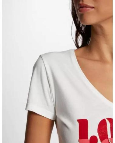 MORGAN T-SHIRT MANGA CURTA 251-DAMOUR BRANCA COM ESTAMPA 'LOVE' BLANCO