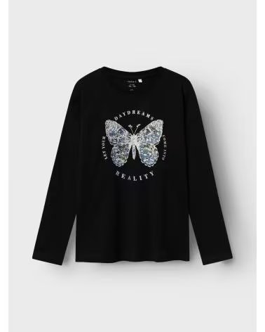 NAME IT Camiseta De Manga Larga 49514535354707 en negro para ninas NEGRO