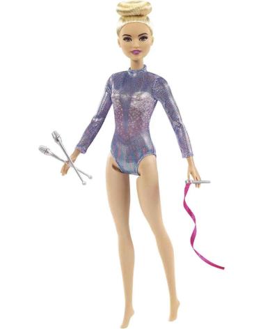 MATTEL BARBIE BAMBOLA GINNASTA RITMICA CON CLAVETTE E NASTRO MULTICOLOR