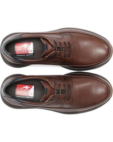SCARPE FLUCHOS TRITON F2065 504402 CON LACCI IN PELLE MARRONE MARRON