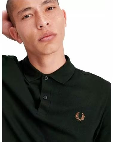 FRED PERRY POLO M6000 SLIM FIT PLAIN BLACK CHROME NEGRO