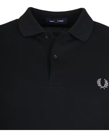 FRED PERRY POLO M6000 SLIM FIT PLAIN BLACK CHROME NEGRO