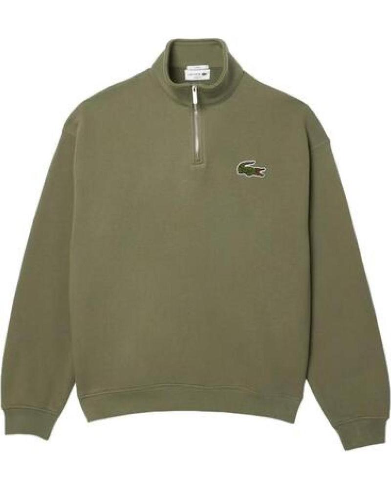 LACOSTE GREEN SWEATSHIRT WITH HIGH NECK AND LOOSE FIT VERDE