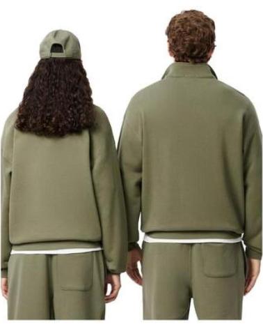LACOSTE GREEN SWEATSHIRT WITH HIGH NECK AND LOOSE FIT VERDE