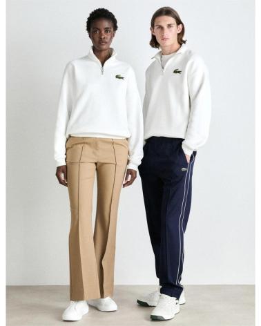 SWEAT-SHIRT LACOSTE COL MONTANT COUPE AMPLE BLANC BLANCO
