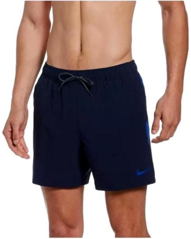 NIKE BADEHOSE VOLLEY NESSB500 MARINEBLAU MIT BLAUEN AKZENTEN AZUL