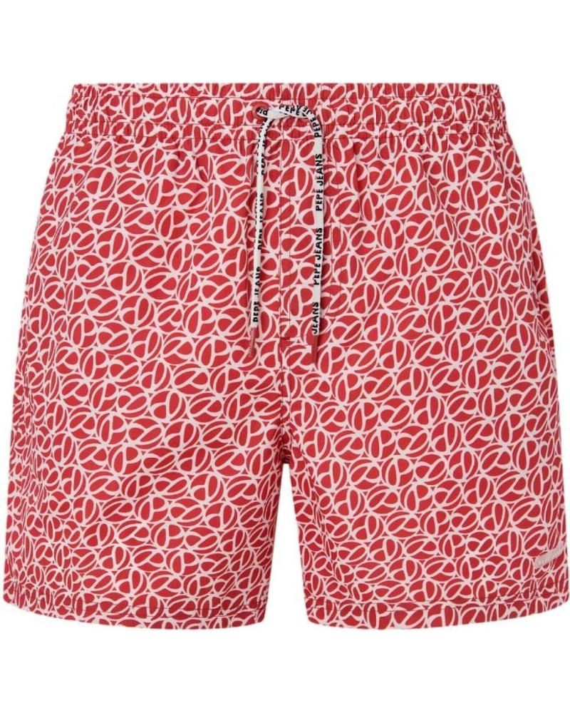 CALÇÕES DE BANHO PEPE JEANS PRINT PMB10394 VERMELHO COM PADRÃO GEOMÉTRICO ROJO
