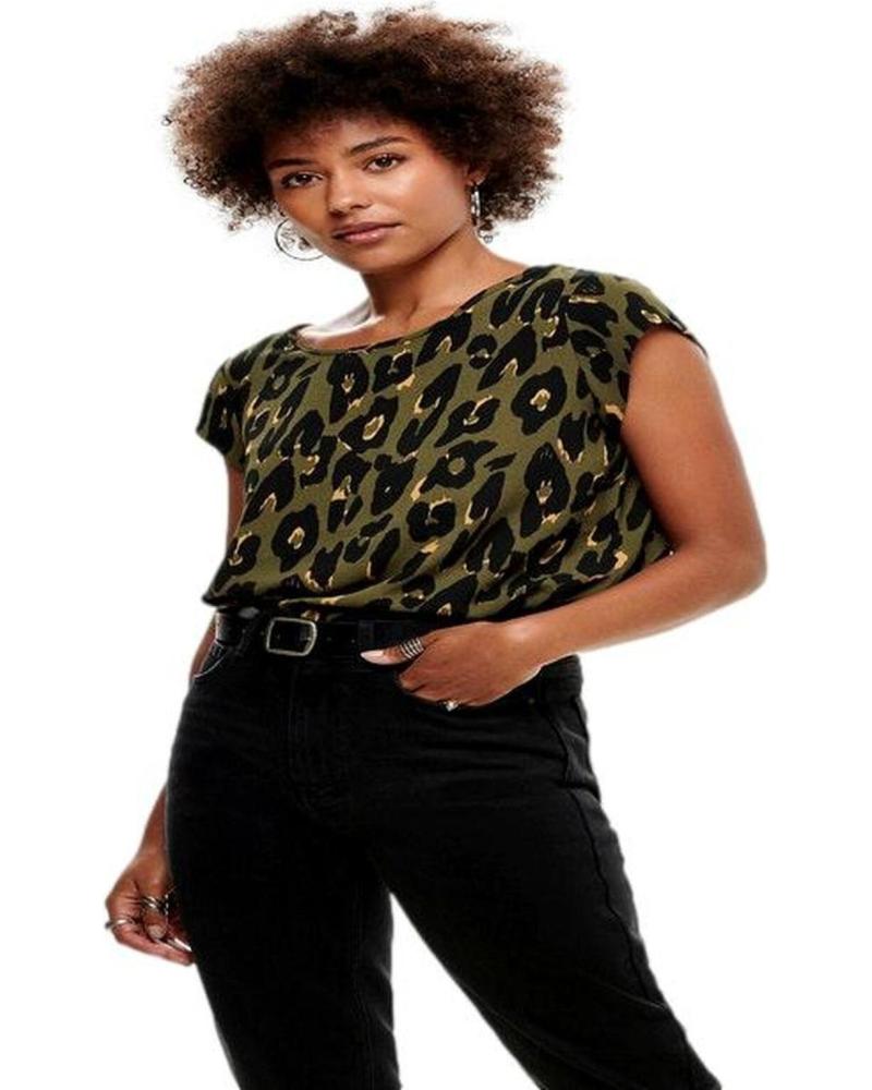 BLUSA ESTAMPADA ONLY 15161116 CON DISEÑO ANIMAL PRINT VERDE VERDE