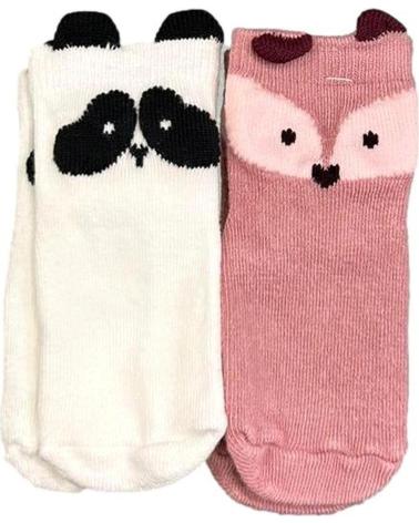 ATTIPAS MEIAS ANTIDERRAPANTES PANDA E RAPOSA ROSA ROSA