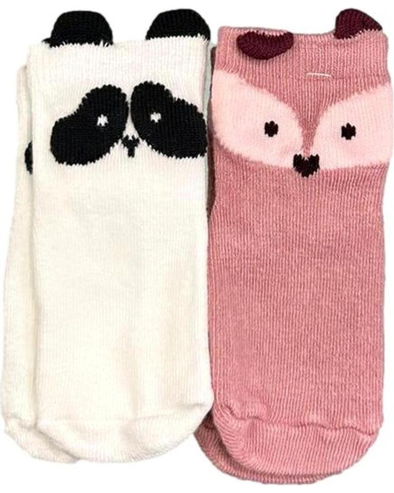 ATTIPAS MEIAS ANTIDERRAPANTES PANDA E RAPOSA ROSA ROSA