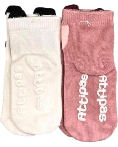 ATTIPAS MEIAS ANTIDERRAPANTES PANDA E RAPOSA ROSA ROSA