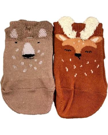 ATTIPAS KIDS NON-SLIP SOCKS BROWN MARRóN