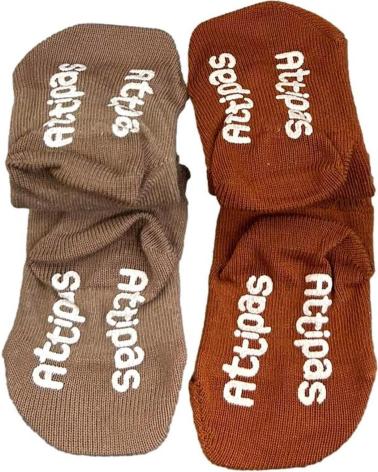 ATTIPAS KIDS NON-SLIP SOCKS BROWN MARRóN