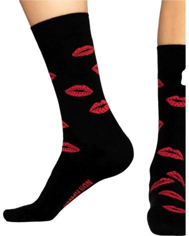 JIMMY LION KISSES SOCKEN SCHWARZ NEGRO