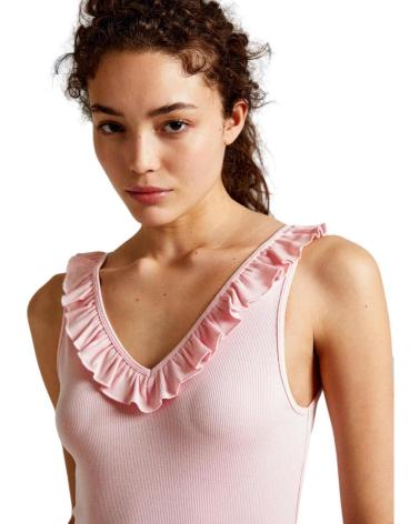 TOP PEPE JEANS LEIRE PL505851 ROSA CON VOLANT ROSA