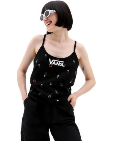 TOP HALTER VANS MICRO DISTY VN0003M6BLK1 NERO CON STAMPA VANS OFF THE WALL NEGRO