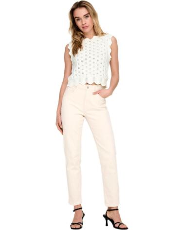 ONLY TOP IN MAGLIA SENZA MANICHE 15291602 BIANCO PANNA BLANCO