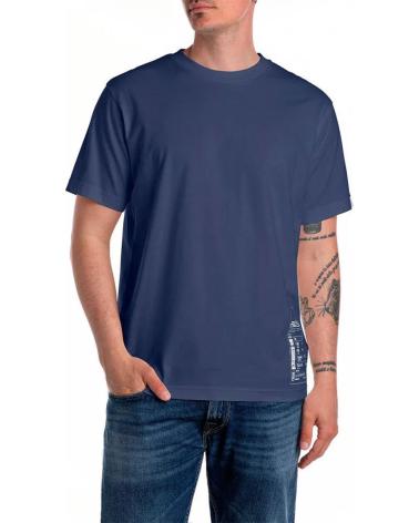 REPLAY T-SHIRT STAMPA TIQUE M3057 BLU AZUL