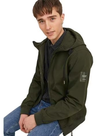 JACK AND JONES Chaqueta Softshell Jack Jones Jjebasic Rosin Con Capucha VERDE