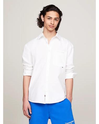 TOMMY JEANS CAMISA HOMBRE CLASICA RELAXED LOGO TOMMY DM0DM18959 BLANCO
