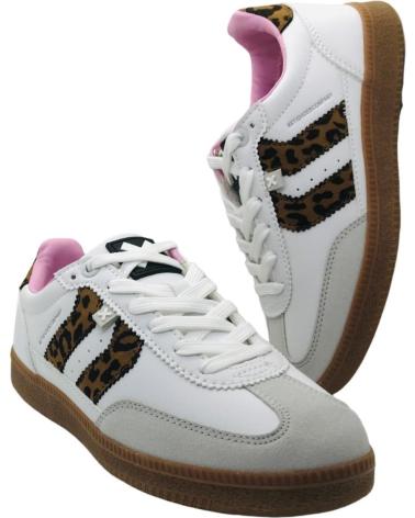 Lässige-sneaker-für-mädchen-XTI-XTI WEISSE FREIZEIT-SNEAKER MIT LEOPARDENMUSTER MODELL 151309-LEOPARDO