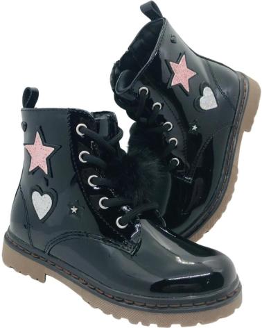 XTI BOTA NINA ESTILO MILITAR CHAROL KIDS 151092 NEGRO