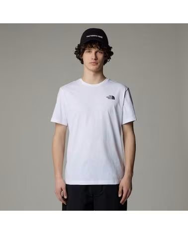 THE NORTH FACE T-SHIRT WEISS KURZARM MIT ROTES QUADRATLOGO BLANCO