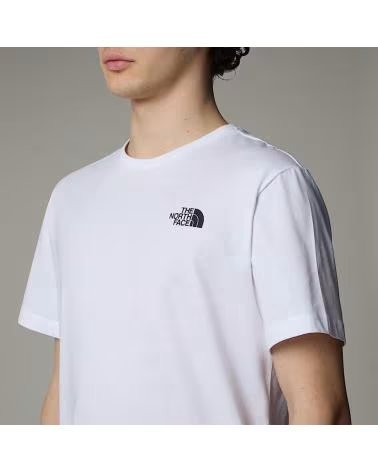 THE NORTH FACE T-SHIRT WEISS KURZARM MIT ROTES QUADRATLOGO BLANCO