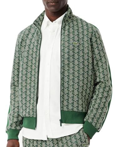 LACOSTE JACQUARD-SWEATSHIRT MIT MONOGRAMM-PRINT GRÜN NAN