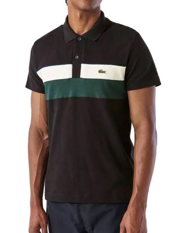LACOSTE POLO MINIPIQUÉ COLOR BLOCK REGULAR FIT VERDE PRETO BEGE NAN