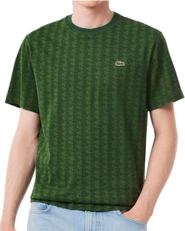 LACOSTE T-SHIRT MIT MONOGRAMM-PRINT IN GRÜN NAN