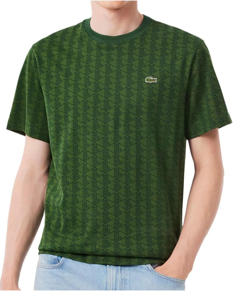 LACOSTE T-SHIRT MIT MONOGRAMM-PRINT IN GRÜN NAN