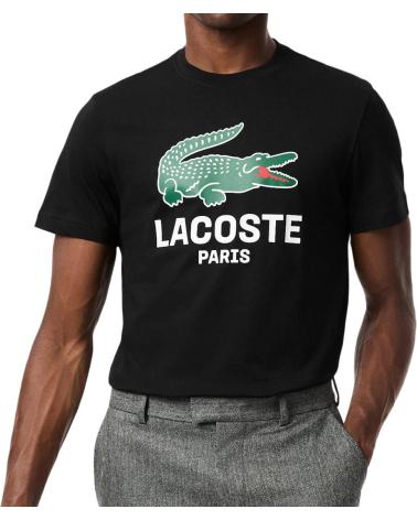 LACOSTE SCHWARZES T-SHIRT PARIS FRONT LOGO NAN