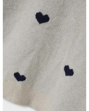 NAME IT JERSEY DE PUNTO CON CORAZONES PARA MUJER BEIGE