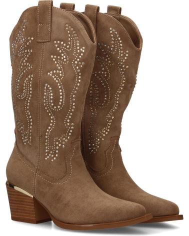 SPORT3PUNTO0 VR5-2066 BOTAS COWBOY BEIGE CON BORDADOS VARIOS COLORES