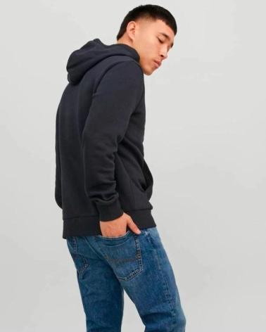 JACK & JONES KAPUZENPULLOVER MIT LOGO 12152840 SCHWARZ NEGRO