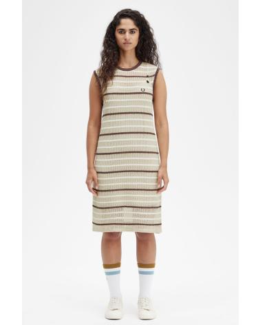 FRED PERRY SLEEVELESS KNIT DRESS SD7117 BEIGE BEIGE