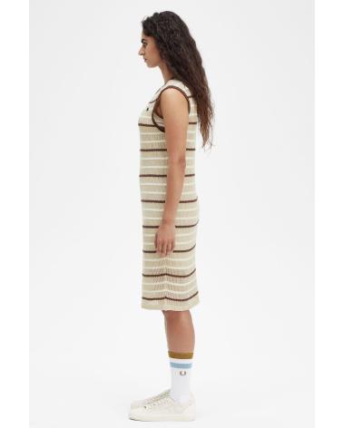 FRED PERRY SLEEVELESS KNIT DRESS SD7117 BEIGE BEIGE