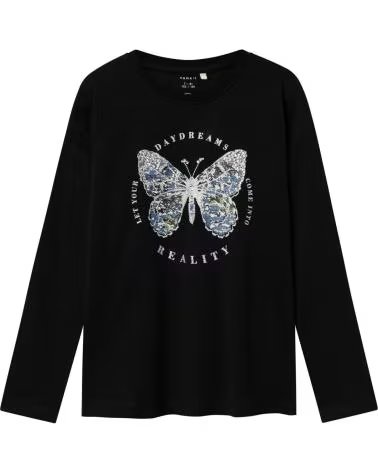 NAME IT Camiseta De Manga Larga 49514535354707 en negro para ninas NEGRO