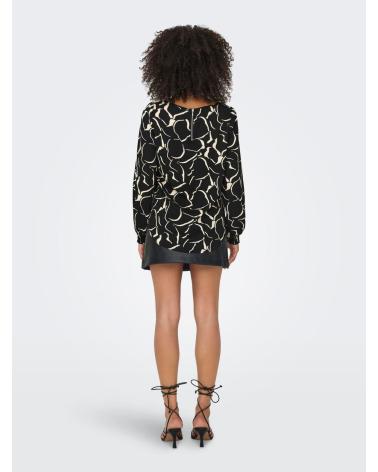 ONLY TOP MANGA LARGA ESTAMPADO MUJER 15332214 NEGRO