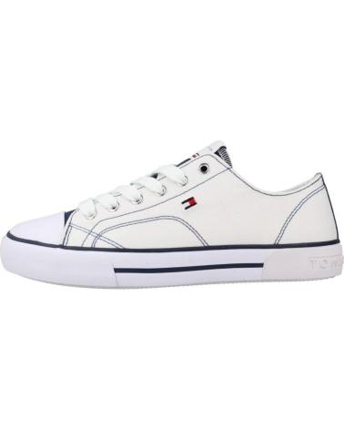 TOMMY HILFIGER LACE UP BNCBLU WEISSE SNEAKER MIT BLAUEN DETAILS BNCBLU